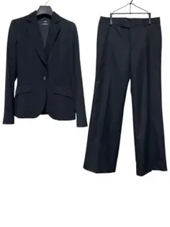 美品　23区　COLOMBO生地　ストライプパンツスーツセットアップ　ブラック