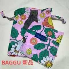 新品　BAGGU スタンダードバグゥ キャットxデイジー　巾着付き