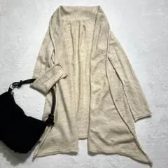 フレームワーク/ウール100%/生成りロング長袖カーディガン/訳あり/フリー