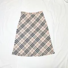 【BURBERRY】00sイングランド製ノバチェック柄ウール生地スカート