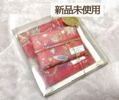 【限定SALE！】ハンカチ＋ティッシュケース 花柄 レッド レディース