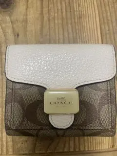 COACH 二つ折り財布 ブラウン/ホワイト