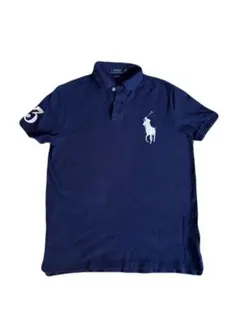 POLO Ralph Lauren ビッグポニーポロ　ホワイト×ネイビー　S ポロラルフローレン ネイビー×ホワイト ビッグポニー ポロシャツ S