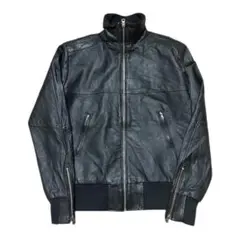 本革レザーライダースジャケット36サイズ　ブルゾン　バイカーMA-1 黒ブラック