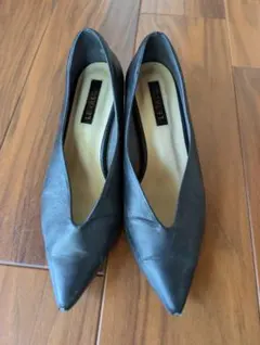 POINTED HIGH VAMP PUMPS 25.0cm ブラック