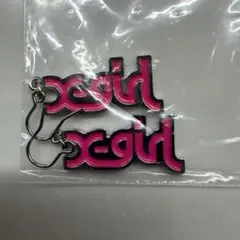 X-girl ロゴ ピアス ピンク