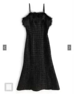 GRL ツイード キャミワンピース ブラック
