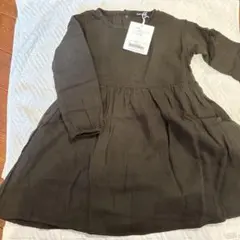 quoti use fith ガーゼギャザー9分袖ワンピース