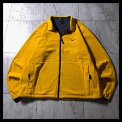 00s NIKE 短丈 フリース スイングトップ ハリントンジャケット 黄色 L
