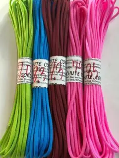 アウトレット★端切れ・パラコード・即決OK・限定・グリーン・ピンク系×5