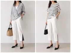 BURBERRY LONDON ホワイトパンツ 裾ジップ48 4L 大きいサイズのサムネイル