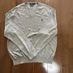 ポロ・ラルフ・ローレン グレー Vネックセーター XL
