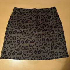 ⭐️ヒョウ柄 スリット入りミニスカート ブラウン系