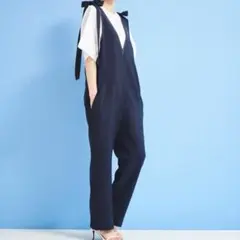 サマーセール✨ yori ヨリ トリアセリボンサロペット ネイビー 36のサムネイル