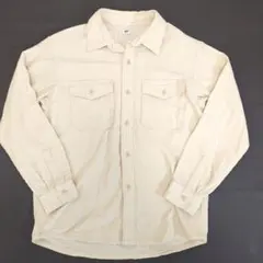 UNIQLO ユニクロ コーデュロイ 長袖 シャツ M ナチュラル/オフホワイト