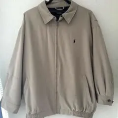 ラルフローレン スウィングトップ ベージュ L ポロ 刺繍ロゴ ジャケットポロ