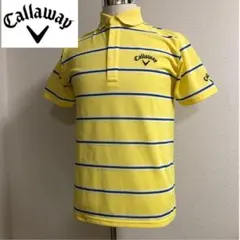 キャロウェイ ゴルフ 半袖 刺繍ロゴ ポロシャツ イエロー Mサイズ