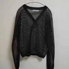 【未使用】COLONY 2139 ブラックメッシュカーディガン F