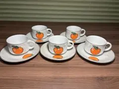 オレンジデザイン カップ・ソーサーセット