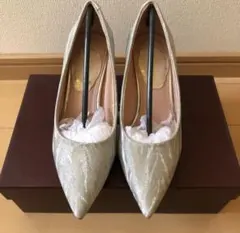 Lace Ladies シルバー グリッター パンプス 22cm