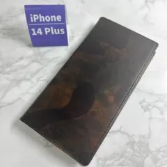本革 GRAMAS iPhone14Plus シュラケンカーフ手帳型ケースDBC