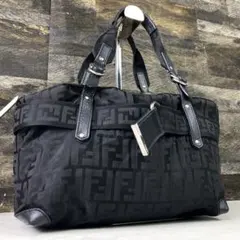 美品□フェンディ ロゴライン トートバッグ ハンドバッグ キャンバス