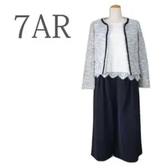 スーツ/3点/ノーカラージャケット/ブラウス/パンツ/7号●&0473