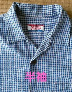 さ*る様 PEPSI半袖チェックシャツ　古着　　80'~90'　シアサッカー素材のサムネイル