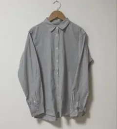 【無印良品／MUJI】洗いざらし　ブロードレギュラーカラー長袖シャツ　XL