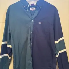 TOMMY JEANS 長袖シャツ M 緑/紺