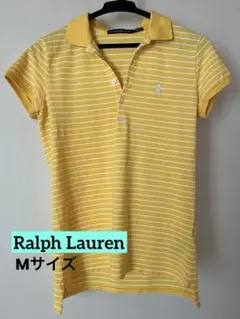 【ラルフローレンスポーツ】 イエローXホワイトのボーダーポロシャツMサイズ