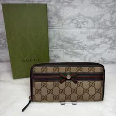 GUCCI 財布 ラウンドファスナー シェリーライン インターロッキング