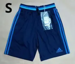 adidas Sサイズ サッカーパンツ ネイビー×ブルー ポケット有りのサムネイル