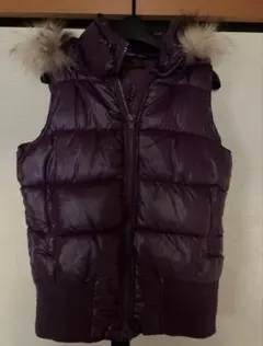 y2kファーダウンベスト紫　フリーサイズ