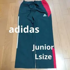 adidas ジュニア Lサイズ ロングパンツ 黒/赤