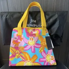 値下げ！JIM THOMPSON フラワープリント トートバッグ　裏側ストライプ 値下げ！JIM THOMPSON フラワープリント トートバッグ 裏側ストライプ