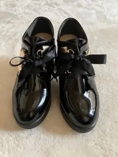 美品！厚底靴 ローファー 地雷系 量産系 リボン付 Sサイズ