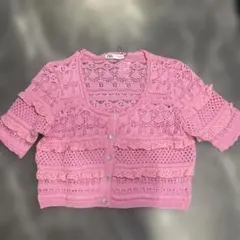 タグ付き新品　ZARA サマーカーディガン　ピンクのサムネイル