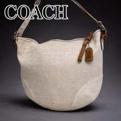 COACH Signature White Shoulder Bag Women
