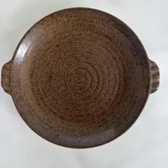 作家　村岡修至 作　柿釉　波紋 大皿　食器　陶器 作家 村岡修至 作 柿釉 波紋 大皿 食器 陶器 - メルカリ