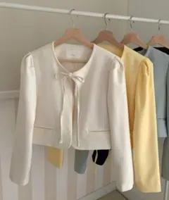 【1st PLACE】 ノーカラー ジャケット 韓国 レディース　テーラード