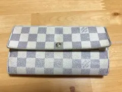 【正規品】LOUIS VUITTONダミエアズール　訳あり格安ポルトフォイユサラ