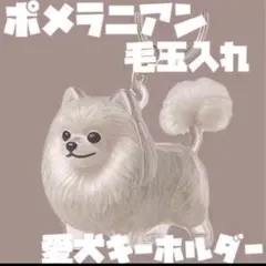 けだまだま　ポメラニアン　毛玉入れ　メモリアル　愛犬　キーホルダー