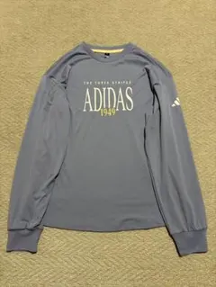 美品adidasアディダス ロングTシャツ シルバーバイオレット