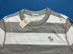 ⭐️新品　ボーダー　アバクロ 長袖ロンT グレー/ホワイト　デッドストック
