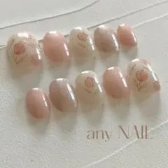【サイズ変更無料】ネイルチップセット＊チューリップ No.169