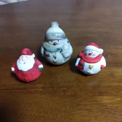 サンタクロースと雪だるまのフィギュアセット