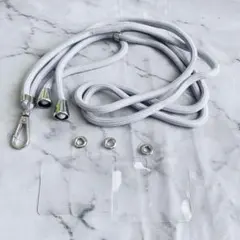 スマホストラップ 首掛けショルダーストラップ 1本+透明タグパッチ3枚入り