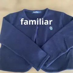 familiar カーディガン 110 ネイビー 花刺繍