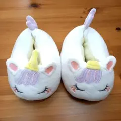 ユニコーンスリッパ　モコモコ　ふわふわ　こども靴　ハロウィン　17～18cm